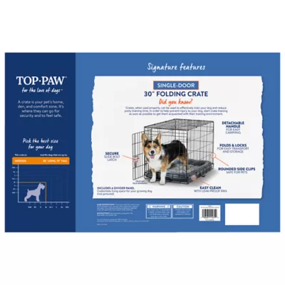 Top Paw® Single Door Folding Wire Dog Crate - Leak Prof Tray; Metal, Collapsible, X-Small - XX Large - Image 8