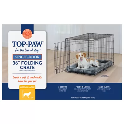 Top Paw® Single Door Folding Wire Dog Crate - Leak Prof Tray; Metal, Collapsible, X-Small - XX Large - Image 7