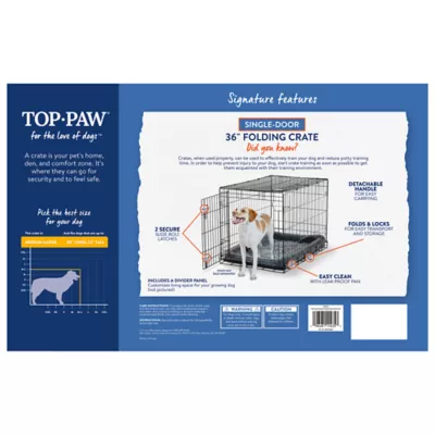 Top Paw® Single Door Folding Wire Dog Crate - Leak Prof Tray; Metal, Collapsible, X-Small - XX Large - Image 8
