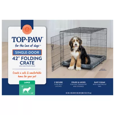 Top Paw® Single Door Folding Wire Dog Crate - Leak Prof Tray; Metal, Collapsible, X-Small - XX Large - Image 7