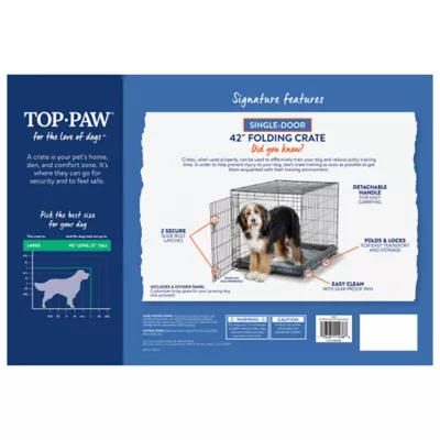 Top Paw® Single Door Folding Wire Dog Crate - Leak Prof Tray; Metal, Collapsible, X-Small - XX Large - Image 8