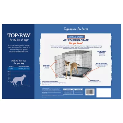 Top Paw® Single Door Folding Wire Dog Crate - Leak Prof Tray; Metal, Collapsible, X-Small - XX Large - Image 8