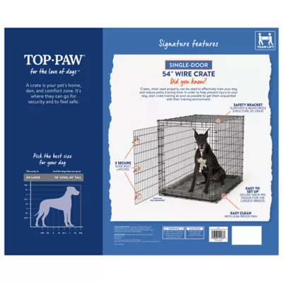 Top Paw® Single Door Folding Wire Dog Crate - Leak Prof Tray; Metal, Collapsible, X-Small - XX Large - Image 8