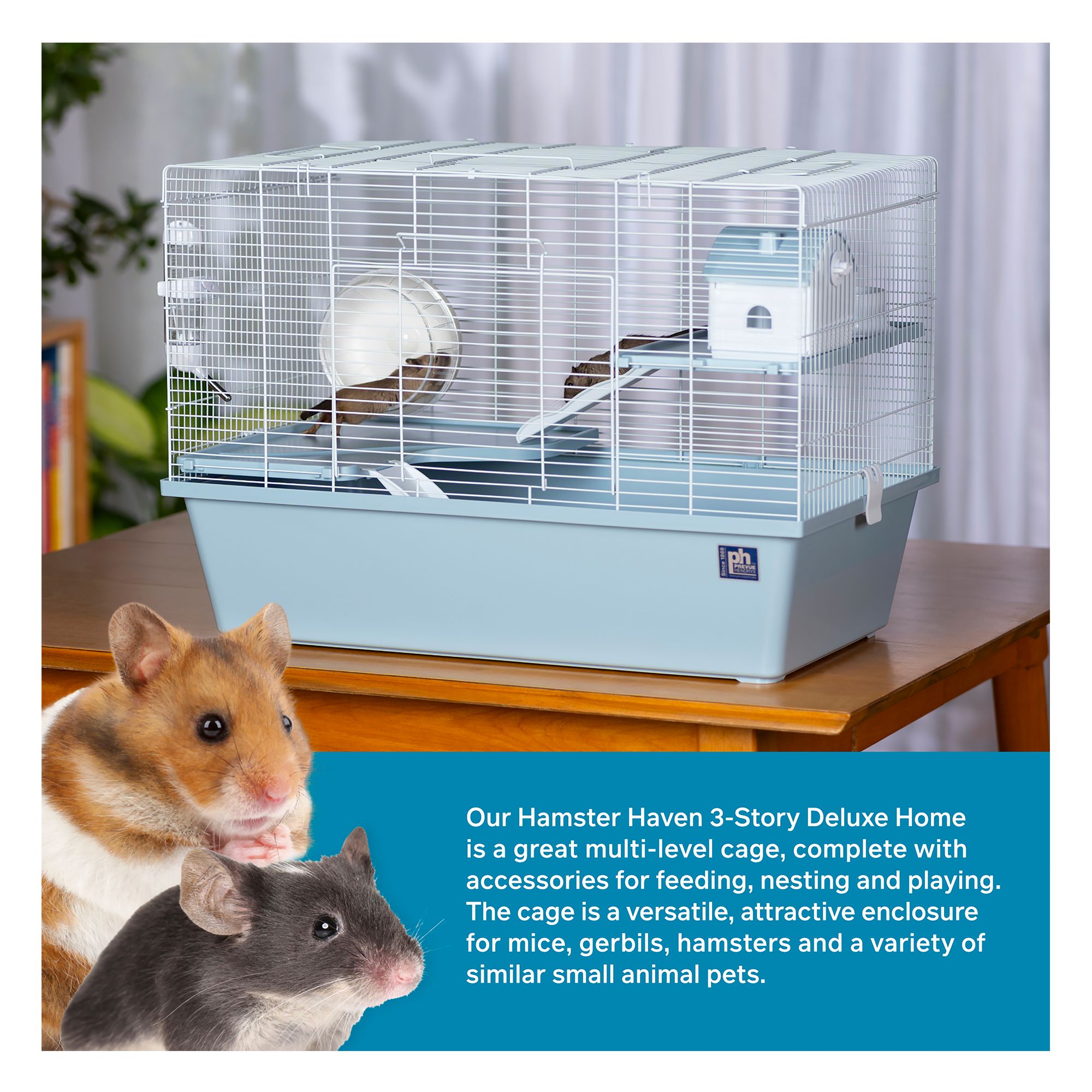 Hamster Haven 3 Story Deluxe Home - Multi-Level Small Pet Cage - thumbnail 2