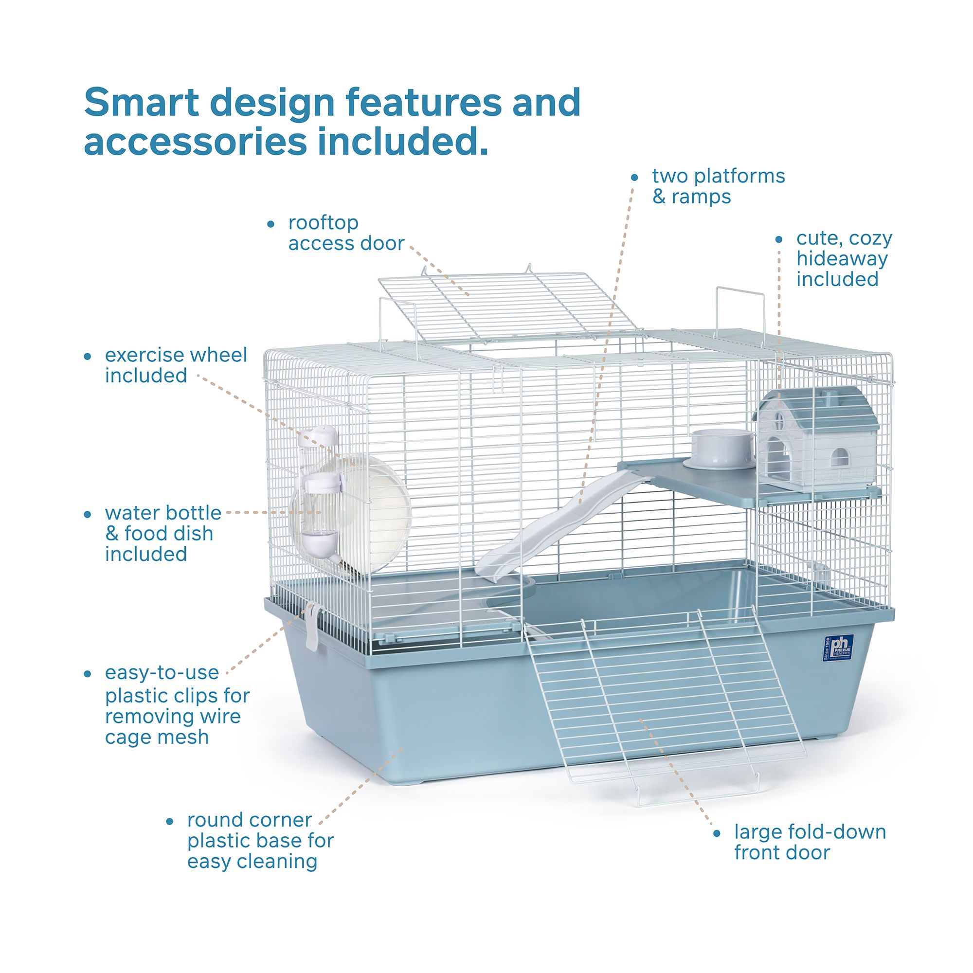 Hamster Haven 3 Story Deluxe Home - Multi-Level Small Pet Cage - thumbnail 3