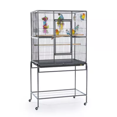 Product Prevue Pet Products Powder Coated Steel Construction Flight Cage with Stand Black Hammertone