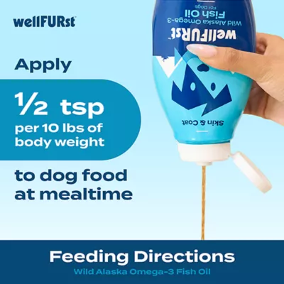 Product wellFURst Wild Alaska Omega-3 Fish Oil Skin & Coat Health Supplement for Dogs