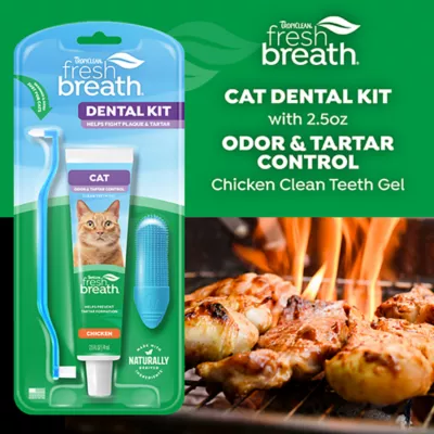 Product TropiClean Fresh Breath Odor & Tartar Control Dental Kit for Cats
