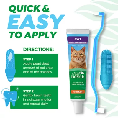 Product TropiClean Fresh Breath Odor & Tartar Control Dental Kit for Cats