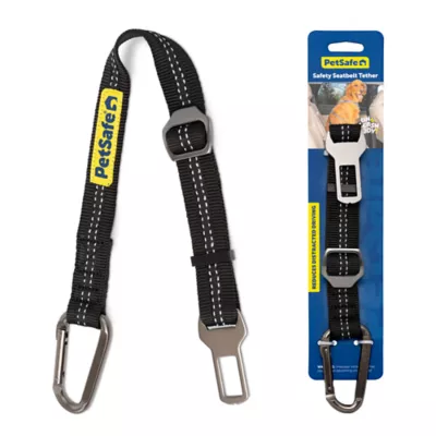 PetSafe Dog Safety Seatbelt Tether, Adjustable Dog Seat Belt for Car, Carabiner Clip & Tether, Black - Image 2