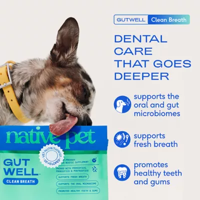 Product Native Pet GutWell Clean Breath Dental Health & Plaque Control Supplement for Dogs 12.7 OZ
