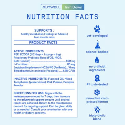 Product Native Pet GutWell Trim Down Healthy Weight Management & Metabolic Support Supplement for Dogs