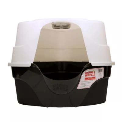 Nature's Miracle Hooded Corner Cat Litter Box With Odor Control Charcoal Filter & Nonstick-Surface - Image 1