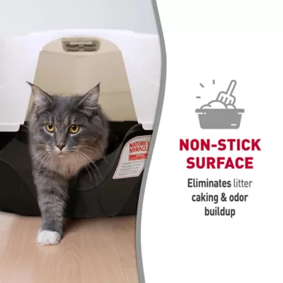 Nature's Miracle Hooded Corner Cat Litter Box With Odor Control Charcoal Filter & Nonstick-Surface - Image 4