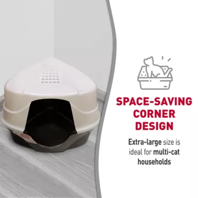 Nature's Miracle Hooded Corner Cat Litter Box With Odor Control Charcoal Filter & Nonstick-Surface - Image 5