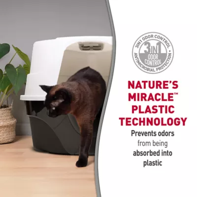 Nature's Miracle Hooded Corner Cat Litter Box With Odor Control Charcoal Filter & Nonstick-Surface - Image 6