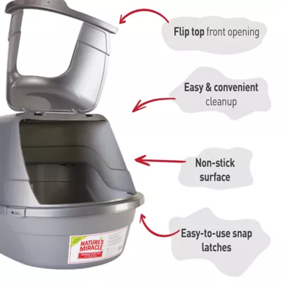 Nature's Miracle Hooded Flip Top Cat Litter Box With Built-In Odor Control Charcoal Filter - Image 5