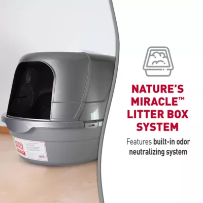 Nature's Miracle Hooded Flip Top Cat Litter Box With Built-In Odor Control Charcoal Filter - Image 7