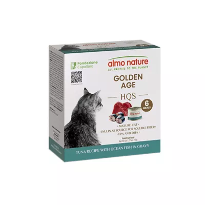 Product Almo Nature HQS Wet Cat Food GOLDEN AGE - Tuna Recipe with Ocean Fish in Gravy, 300 G