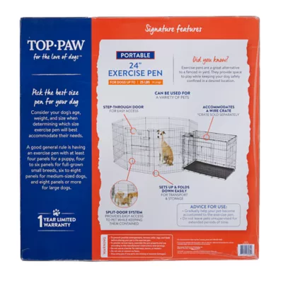 Top Paw® Pet Exercise Pen - 8 panels, Foldable Metal Dog Exercise Pen, Puppy Fence for Small Animals - Image 5