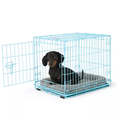 Top Paw® 24" Small Folding Crate - Leak Proof Tray, Collapsible, Pink & Blue - Image 2