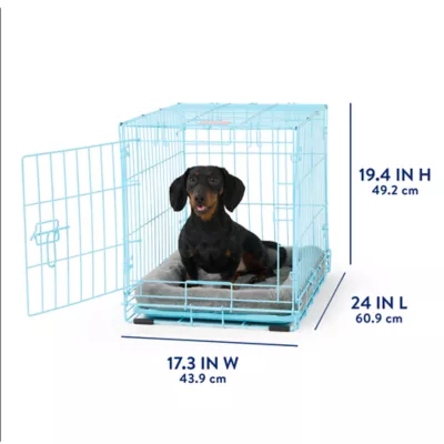 Top Paw® 24" Small Folding Crate - Leak Proof Tray, Collapsible, Pink & Blue - Image 3