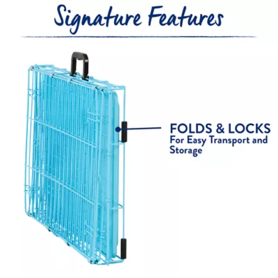 Top Paw® 24" Small Folding Crate - Leak Proof Tray, Collapsible, Pink & Blue - Image 6