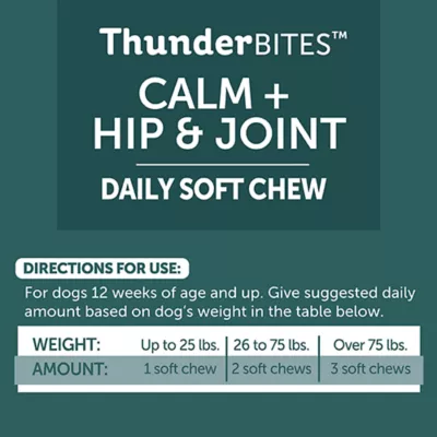 Product ThunderBites Calm + Hip & Joint Daily Soft Chews for Dogs, 90 Count