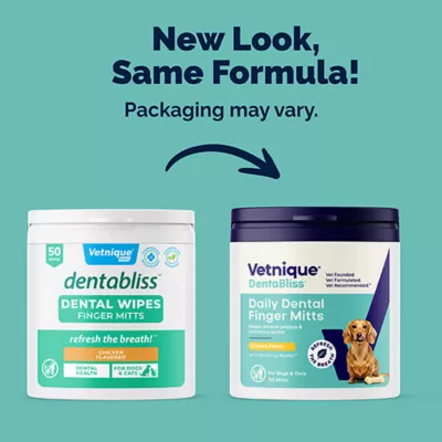Product Vetnique Dentabliss Chicken Flavored Dental Finger Mitts, 50ct. Jar