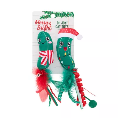 Product Merry & Bright® 2-Pack Plush Pickles Cat Toys