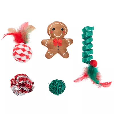 Product Merry & Bright® Plush Cat Toys, 5 Pack