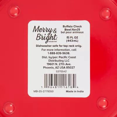 Product Merry & Bright® Buffalo Check Bowl