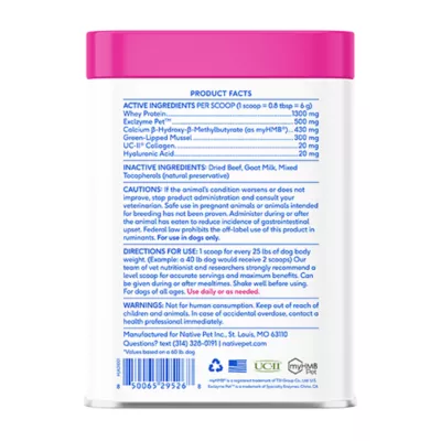 Product Native Pet Hip & Joint Advanced Care for Dogs, 6.3 OZ