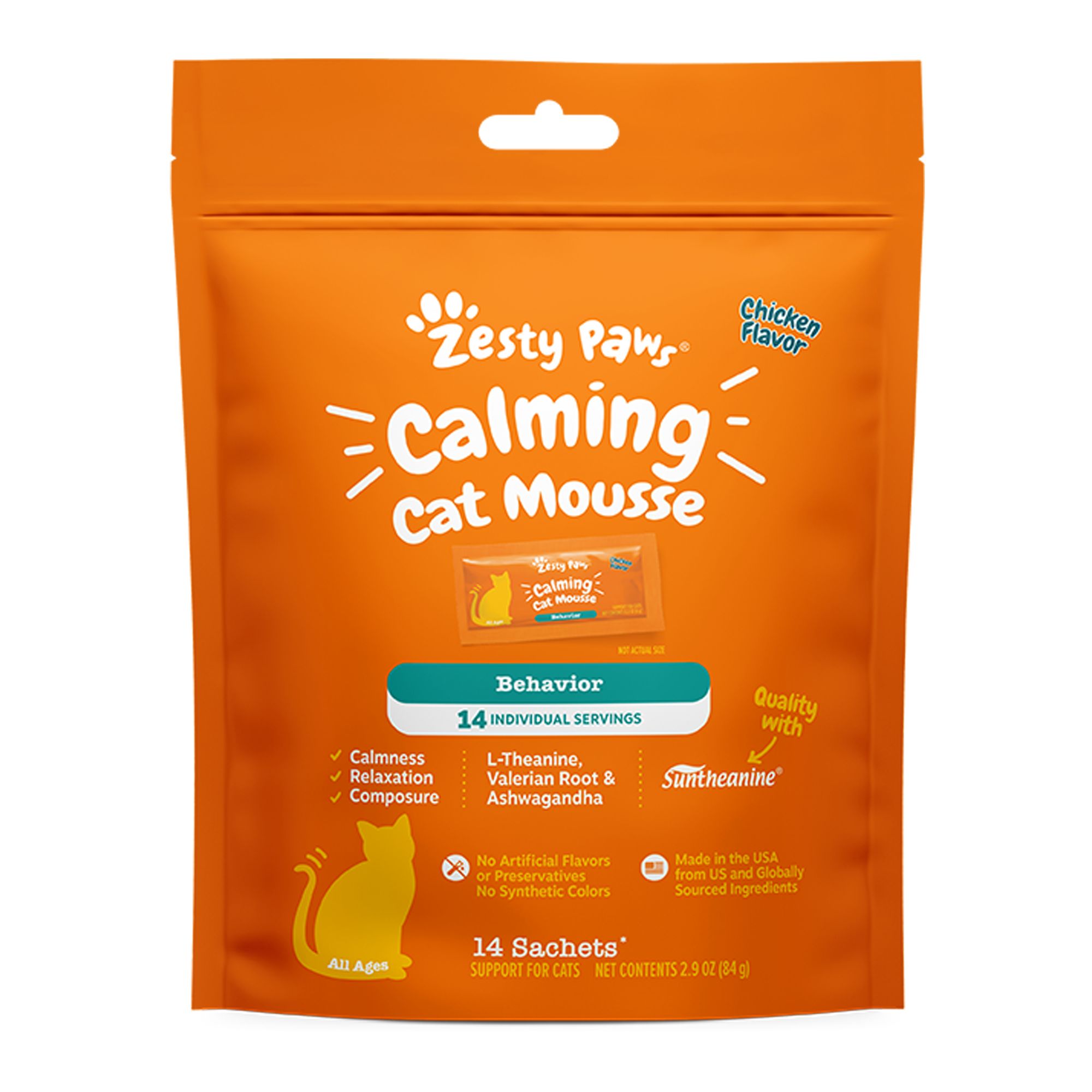 Zesty Paws Cat Mousse Calming, Chicken, 14 Count