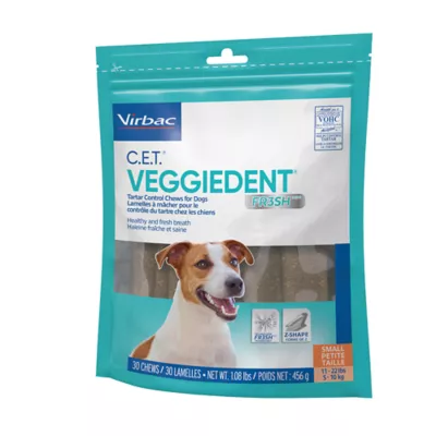 Virbac C.E.T. VeggieDent Fr3sh Dog Dental Chews, Tartar Control for Small & Medium Dogs, 30 Count - Image 3