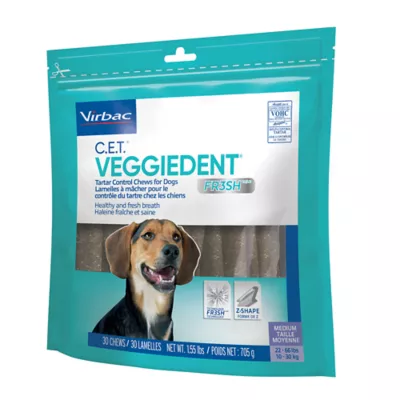 Virbac C.E.T. VeggieDent Fr3sh Dog Dental Chews, Tartar Control for Small & Medium Dogs, 30 Count - Image 3
