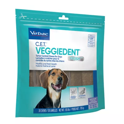 Virbac C.E.T. VeggieDent Fr3sh Dog Dental Chews, Tartar Control for Small & Medium Dogs, 30 Count - Image 4