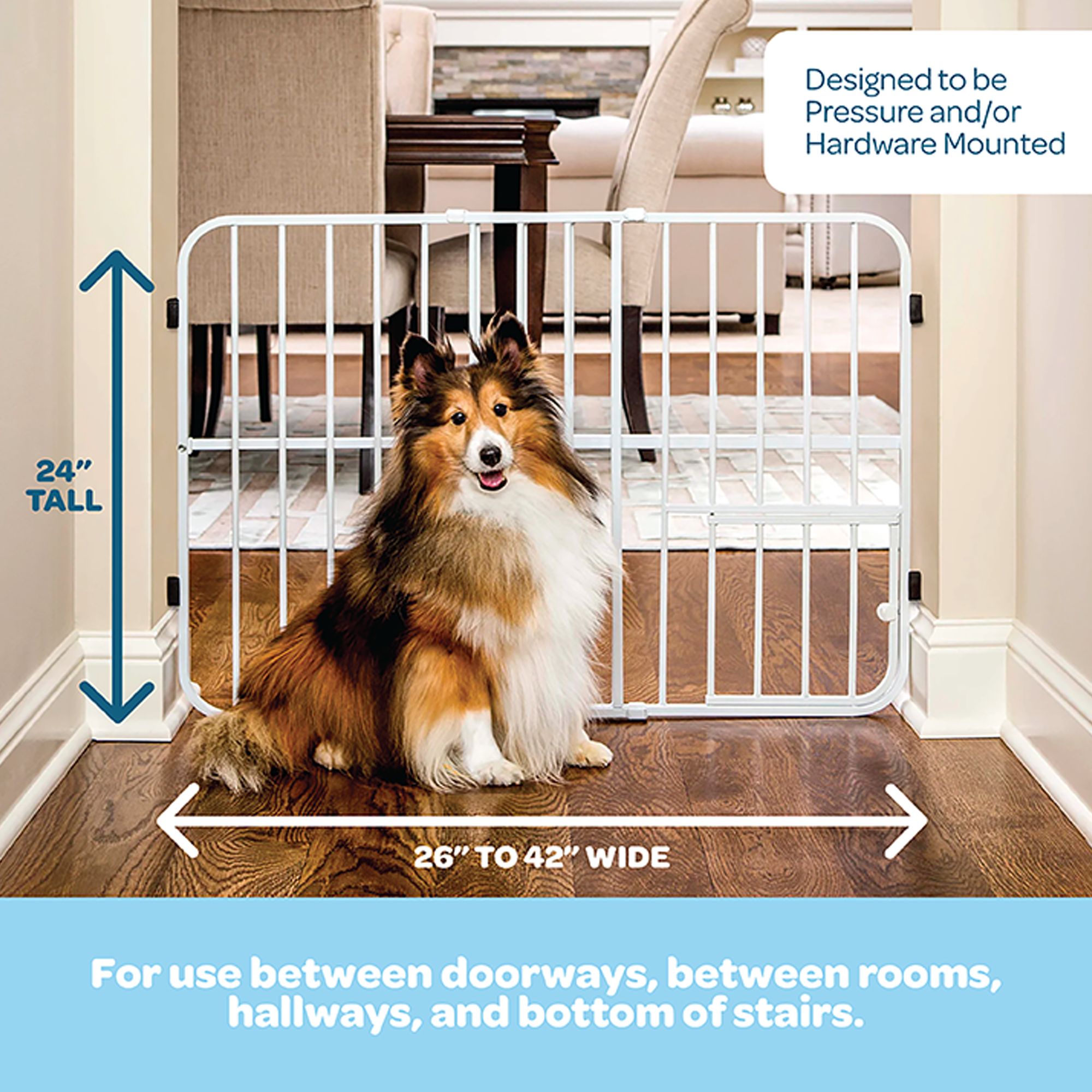 Carlson&trade; Tuffy Pet Gate - Freestanding Dog Gate - thumbnail 2