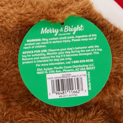 Product Merry & Bright® Gingerbread Crinkle Dog Toy
