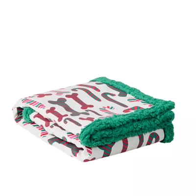 Product Merry & Bright® Candy Cane Dog Blanket