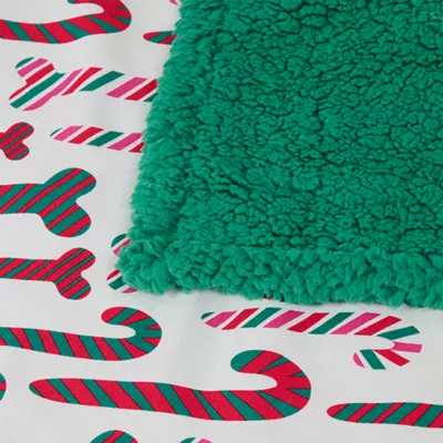 Product Merry & Bright® Candy Cane Dog Blanket