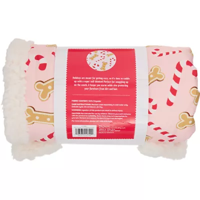 Product Merry & Bright® Pink Candy Cane Dog Blanket
