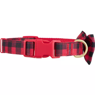 Product Merry & Bright® Gingham Holiday Dog Collar