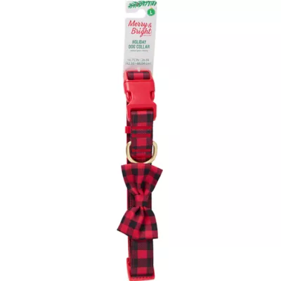 Product Merry & Bright® Gingham Holiday Dog Collar