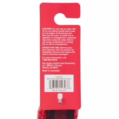 Product Merry & Bright® Gingham Holiday Dog Collar