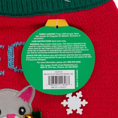 Product Merry & Bright® Meowy Holiday Cat Sweater