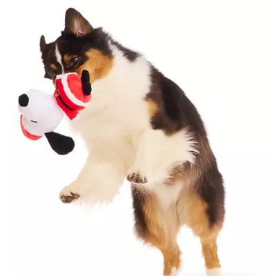 Product BARK Kris Kringle Beagle Charlie Brown Santa Snoopy Plush Dog Toy
