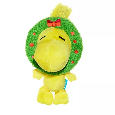 Product BARK Deck the Halls Woodstock Charlie Brown Woodstock Wreath Dog Toy