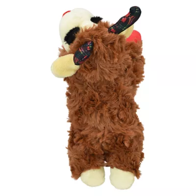 Product Multipet Brown Lamb Chop Dog Toy with Buffalo Plaid Antlers 6"