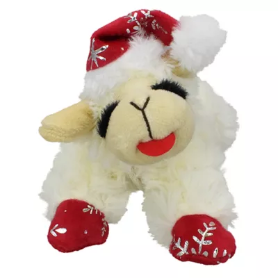Product Multipet Holiday Lamb Chop Red and Silver Snowflake Santa Hat 6"